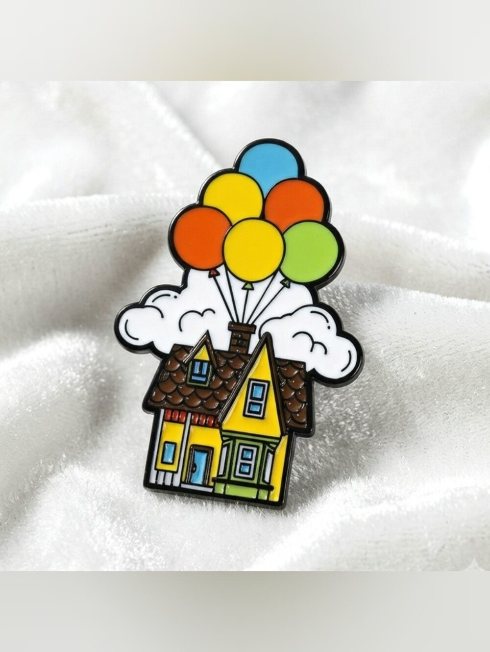 Cute Pixar Up Flying Balloon House Enamel Pin, Vibrant Disney Collectible Lapel